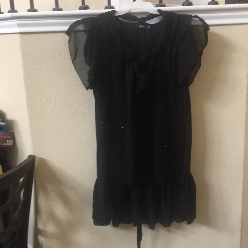 Size Large black sequin short dress